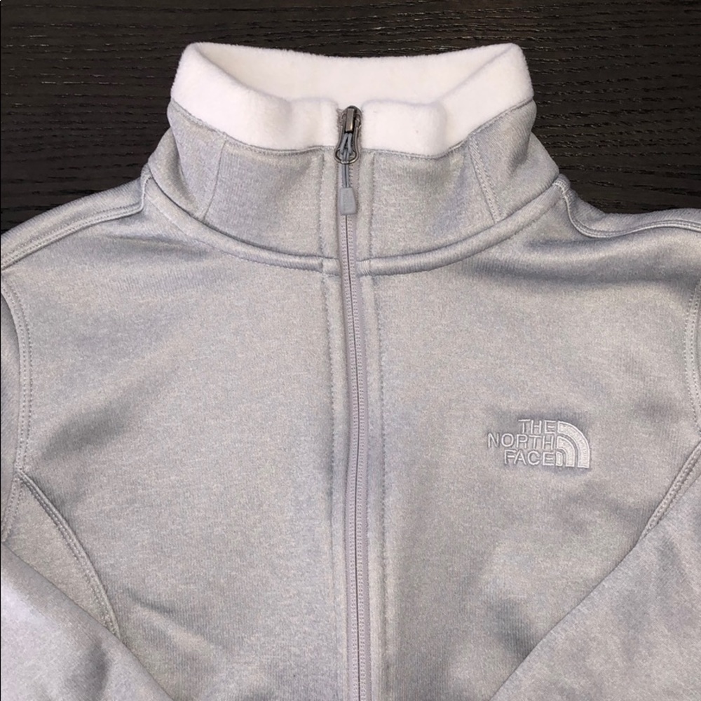 Light gray fleece North Face jacket